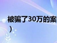 被骗了30万的案件（被骗了30万一无所有了）