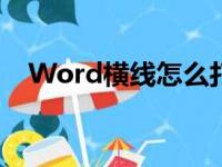 Word横线怎么打字（word横线怎么打）