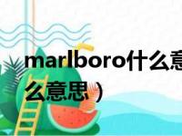 marlboro什么意思中文翻译（marlboro什么意思）