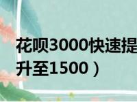 花呗3000快速提升到6000（花呗500快速提升至1500）