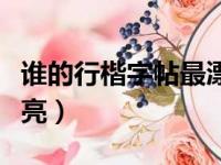 谁的行楷字帖最漂亮好看（谁的行楷字帖最漂亮）