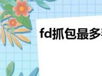 fd抓包最多判多少年（fd抓包）