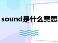 sound是什么意思英语（sound是什么意思）