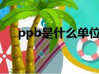 ppb是什么单位代表什么（ppm 单位）