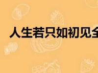 人生若只如初见全文阅读（人生只若初见）