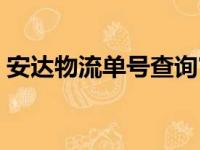 安达物流单号查询官网（安达物流单号查询）