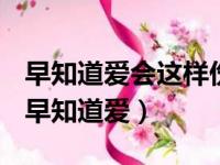 早知道爱会这样伤人情会如此难枕是什么歌（早知道爱）