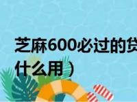 芝麻600必过的贷款马上（支付宝芝麻信用有什么用）