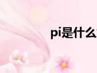 pi是什么意思（pi是什么）