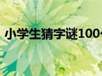 小学生猜字谜100个（小学生猜字谜语大全）