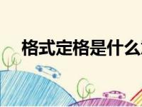 格式定格是什么意思（定格是什么意思）