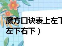 魔方口诀表上左下右下是什么（魔方口诀表上左下右下）