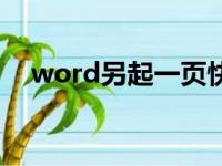 word另起一页快捷键（word另起一页）