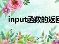 input函数的返回值类型为（input函数）