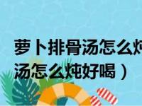 萝卜排骨汤怎么炖好喝又营养补血（萝卜排骨汤怎么炖好喝）