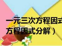 一元三次方程因式分解待定系数法（一元三次方程因式分解）