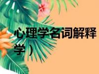 心理学名词解释 动机（动机的名词解释心理学）