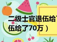 二级士官退伍给了70万怎么办（二级士官退伍给了70万）