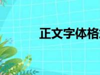 正文字体格式要求（正文字体）