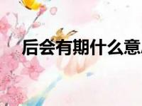 后会有期什么意思（后悔无期什么意思）