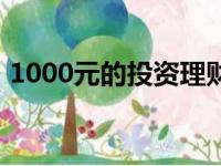 1000元的投资理财（1000元投资理财短期）