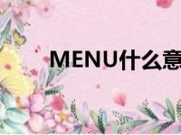 MENU什么意思（menu什么意思）