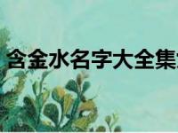 含金水名字大全集女孩（含金水名字大全集）