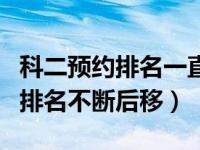 科二预约排名一直后移会不会失败（科二预约排名不断后移）