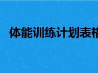 体能训练计划表格格式（体能训练计划表）