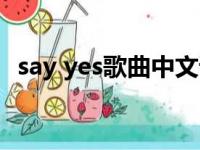 say yes歌曲中文谐音（say yes音译歌词）