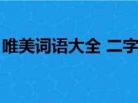 唯美词语大全 二字词语（唯美的词语两个字）