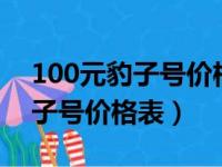 100元豹子号价格表555555价值（100元豹子号价格表）