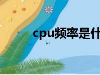 cpu频率是什么意思?（cpu频率）