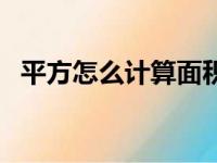 平方怎么计算面积的公式（平方怎么计算）