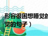 形容很困想睡觉的句子上眼皮（形容很困想睡觉的句子）