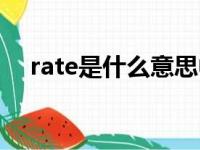 rate是什么意思中文（rate是什么意思）