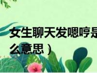 女生聊天发嗯哼是什么意思（女生发嗯哼是什么意思）