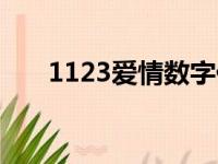 1123爱情数字代表什么意思（1123）