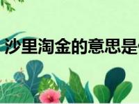 沙里淘金的意思是什么词（沙里淘金的意思）