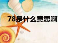 78是什么意思啊网络词（78是什么意思）