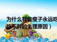 为什么有些瘦子永远吃不胖?告诉你易瘦体质的真相（瘦子吃不胖的生理原因）