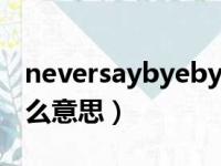 neversaybyebye是什么意思（byebye是什么意思）