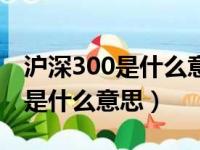 沪深300是什么意思和本基金曲线（沪深300是什么意思）