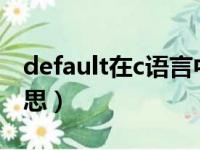 default在c语言中怎么用（default是什么意思）