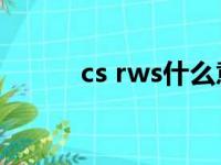 cs rws什么意思（ws什么意思）