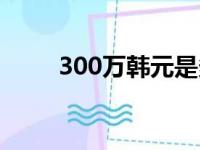 300万韩元是多少人民币（300万）