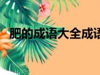 肥的成语大全成语大全（肥的成语有哪些）