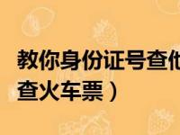 教你身份证号查他人出行轨迹（输入身份证号查火车票）