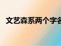 文艺森系两个字名字（两字文艺森系网名）