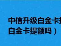 中信升级白金卡提额吗年费2000（中信升级白金卡提额吗）